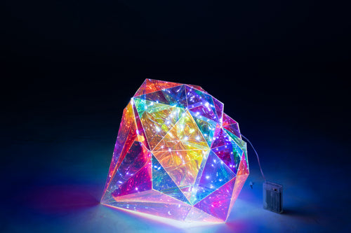 J-Line decoratie Diamant - kunststof - mix - large - LED lichtjes