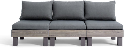 Keter Signature Elements 3-zits Loungebank - met groene kussens - Cappuccino/Ashwood - vtwonen shop