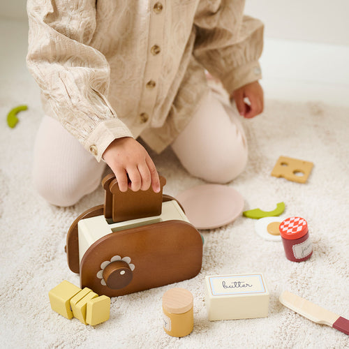 Petite Amélie Broodrooster hout - 14 delig - Noyer - vtwonen shop