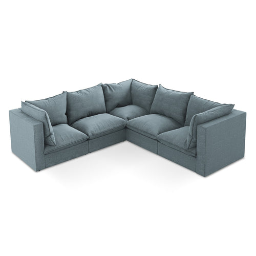 LaMiaSofa Modulaire hoekbank Ravenna - bouclé - jeans - 255x255x77