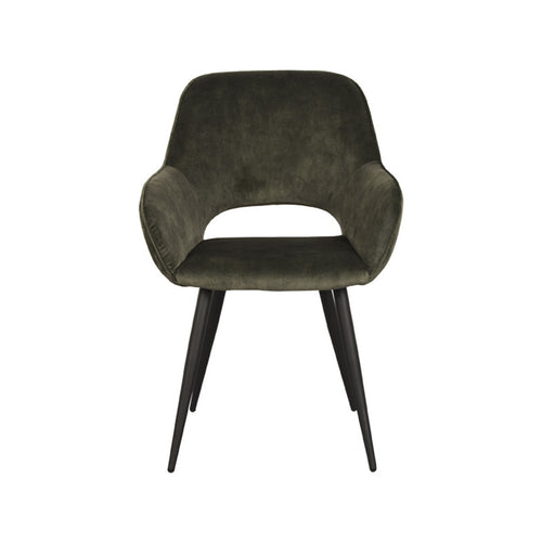 LABEL51 Eetkamerstoel Fer - Groen - Zithoogte 48cm - Set van 2