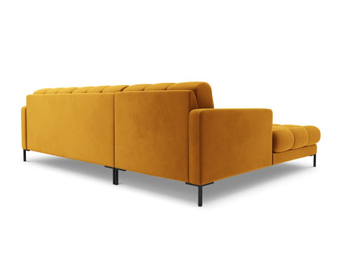 Cosmopolitan Design linker hoekbank Bali 5-zits, flueel, geel - 185x293x75cm