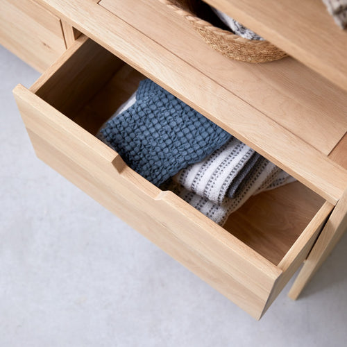 Tikamoon Massief eikenhouten badmeubel 110 cm - Naturel