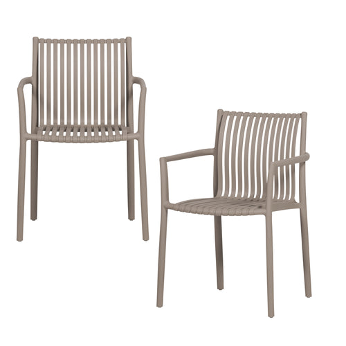 vtwonen tuinstoel Easy Going - Kunststof - Zand - Set van 2 - 84x56x57
