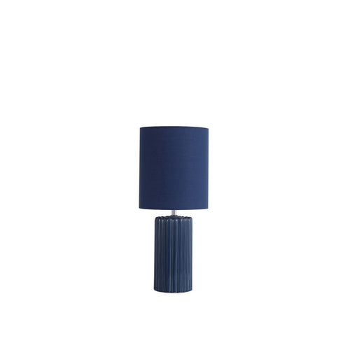 Searchlight Groove 1-lichts tafellamp, marineblauw met bijpassende kap