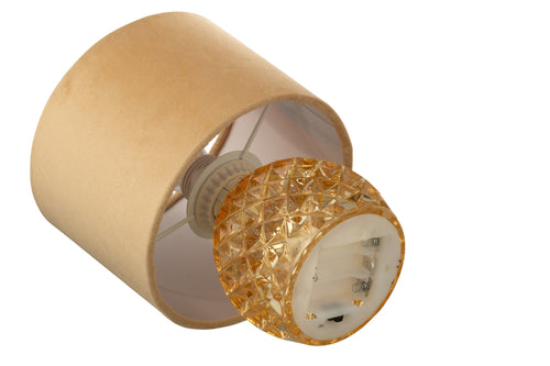 J-Line tafellamp - glas - goud - LED lichtjes