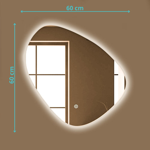 LOMAZOO badkamerspiegel Geneva - met LED verlichting - ovaal - 60 x 60 cm