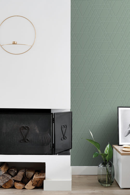 ESTAhome behang grafisch 3D motief vergrijsd mintgroen - 50 x 900 cm - 139602 - vtwonen shop