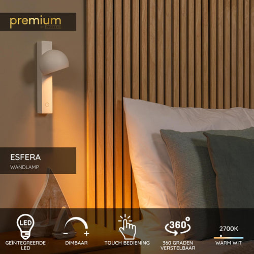 Lucide wandlamp ESFERA - Geïntegreerde LED - Wit