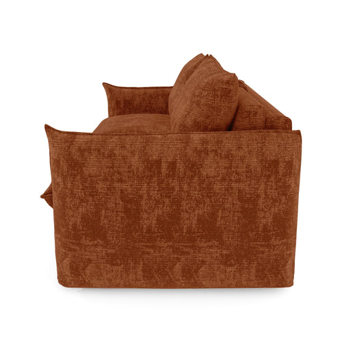 Premium Interiors - Snel uitklapbare slaapbank ICON - gewaafd fluweel terracotta 208cm