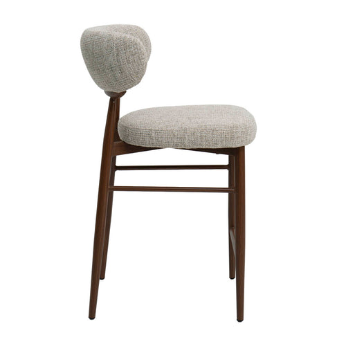 DÉJA Living Barkruk Milan - Beige/Walnoot - Zithoogte 75cm - Set van 2