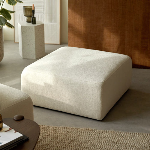 Tikamoon Voetenbank van ecrukleurige stof - Beige