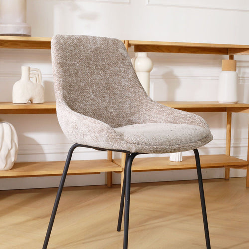 Nolon Nora-Isa Eetkamerstoel Bruin - Stof - Zwart Onderstel - vtwonen shop