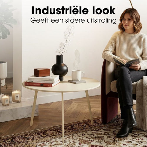 Mica Decorations Seatle Bijzettafel Rond voor Buiten - Koffietafel - Salontafel Buiten - Ook als Plantentafeltje of Plantenstandaard - Metaal - 38 x