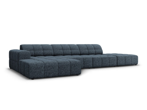 Cosmopolitan Design linker hoekbank Chicago 5-zits, chenille koningsblauw - 167x348x78cm