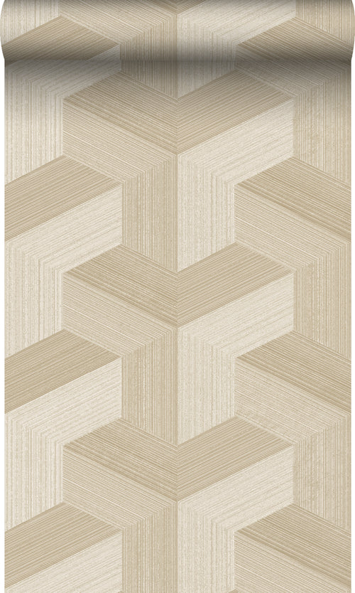 Origin Wallcoverings behang grafisch 3D motief beige - 53 cm x 10.05 m - 347949