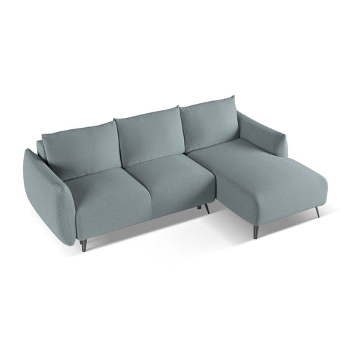 LaMiaSofa hoekbank rechts Genova - chenille stof - jeans - 242x162x86