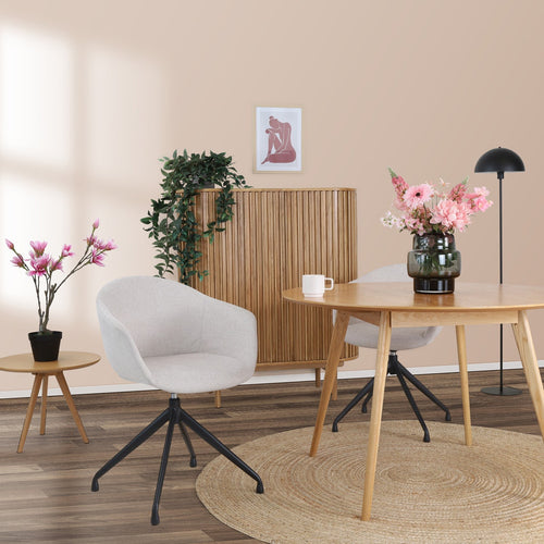 Nolon Nola-Otis Draaibare Eetkamerstoelen Set - Beige - Zwart - vtwonen shop