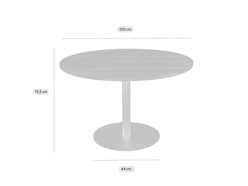 MaximaVida ronde eettafel Java zwart 120 cm - zware 60 kg uitvoering