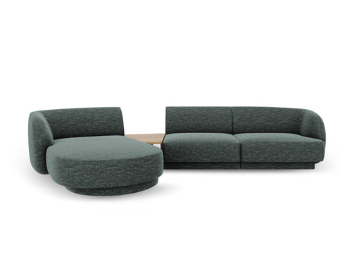 Micadoni linker modulaire bank Miley 3-zits, chenille, olie - 178x303x70cm