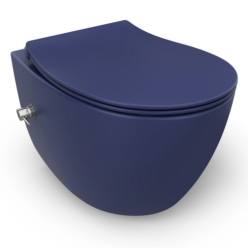 Isvea Wc Toilet Badkamer Hangend Bidet Blauw Inclusief Softclose Toiletbril - vtwonen shop