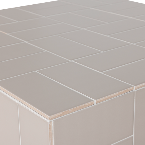 WOOOD salontafel vierkant tegels grijs Odina - 23x60x60