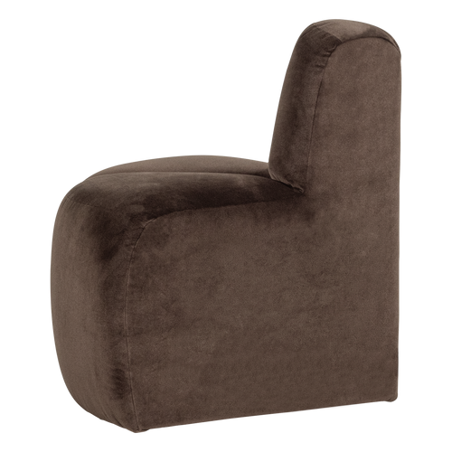 WOOOD eetbank hoek rond rugleuning Mojo - Velvet - Bruin - 83x73x73