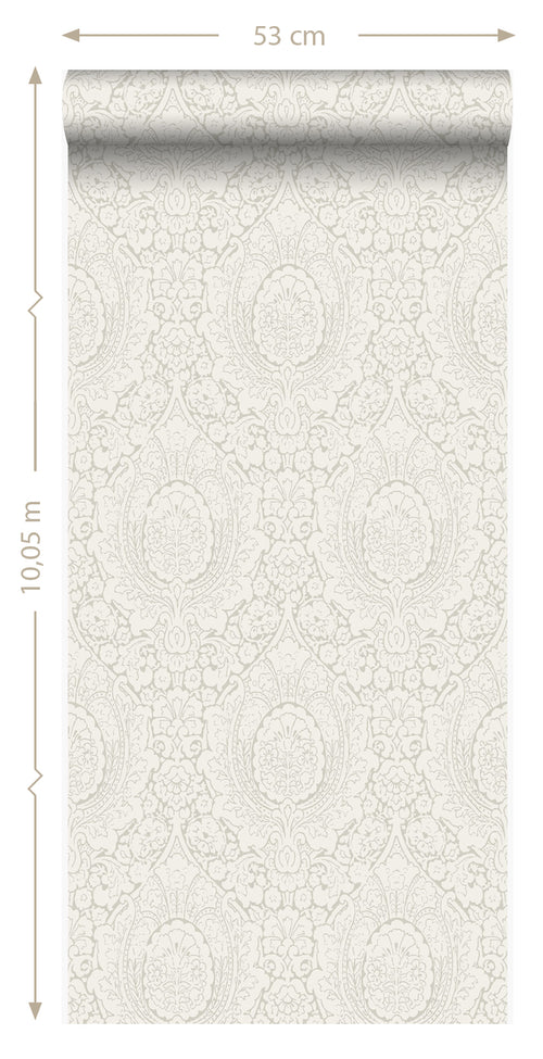 Origin Wallcoverings behang ornamenten glanzend beige - 53 cm x 10,05 m - 347328 - vtwonen shop