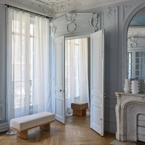 Madura Veiling Shadow puur witte en zwarte hommel 140x350 cm