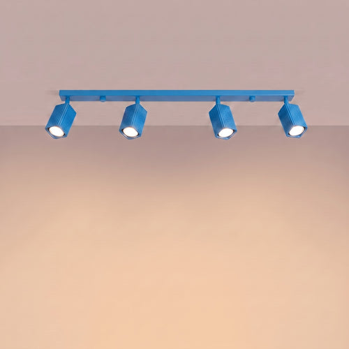 Sollux Lighting Plafondlamp RAYO 4L azuurblauw - 81x6x16,5cm
