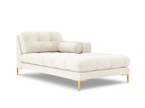 Cosmopolitan Design rechter chaise longue Bali flueel, lichtbeige - 185x102x75cm