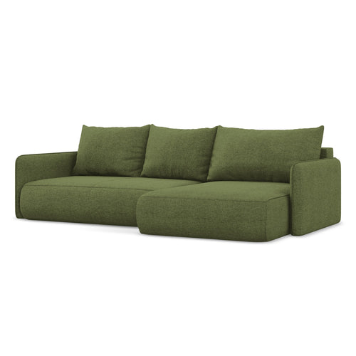 LaMiaSofa hoekbank rechts Palermo - chenille stof - flessengroen - 240x148x86