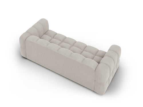 Cosmopolitan Design Modulaire bank Sky 4-zits, flueel, lichtbeige - 102x244x70cm