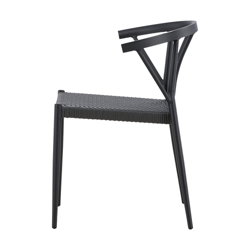 Nest outdoor Julian aluminium tuinstoel zwart - met rattan zitting - set van 2 - vtwonen shop