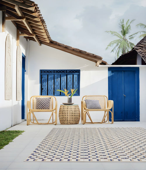 AFK Living vloerkleed Memphis - voor binnen en buiten - blauw - 160 x 230 cm