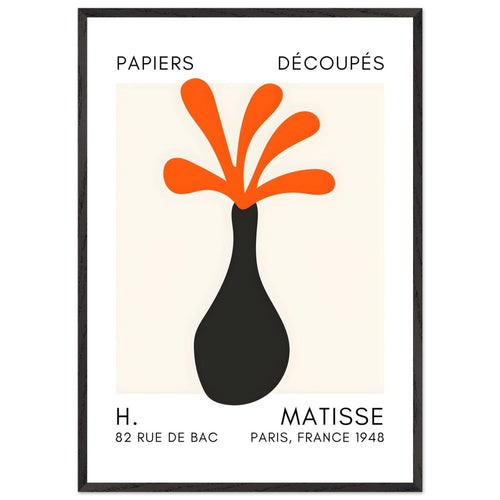Artfulprints Poster met Lijst Matisse - Ocean flower orange   - 70x100 cm - Oranje