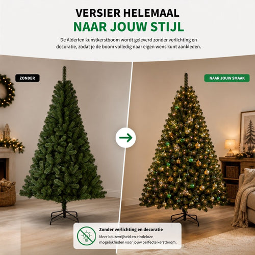 Black Box Trees Alderfen Kunstkerstboom H180 x Ø140 cm - Kerstboom Kunstkerstboom 525 Tips - Kunstboom met Standaard - Groen
