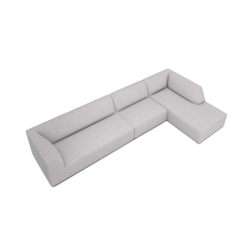 Cosmopolitan Design - Modulaire hoekbank rechts Siena 5-zits, structurele stof lichtgrijs - 180x366x69cm