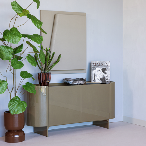WOOOD tv meubel 160 cm Liora - Hout - Hoogglans Groen - 75x160x45