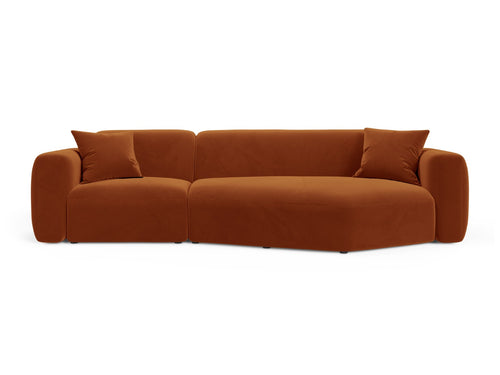 Cosmopolitan Design Modulaire hoekbank rechts Strino 3-zits, flueel terracotta - 136x308x78cm