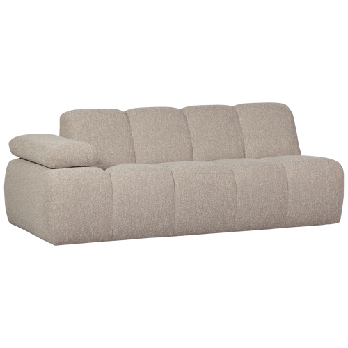 WOOOD 2-zits bank met arm links Mojo - Bouclé - Beige - 74x200x97 cm - vtwonen shop