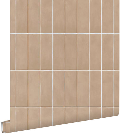 ESTAhome behang tegelmotief beige - 50 x 900 cm - 131536