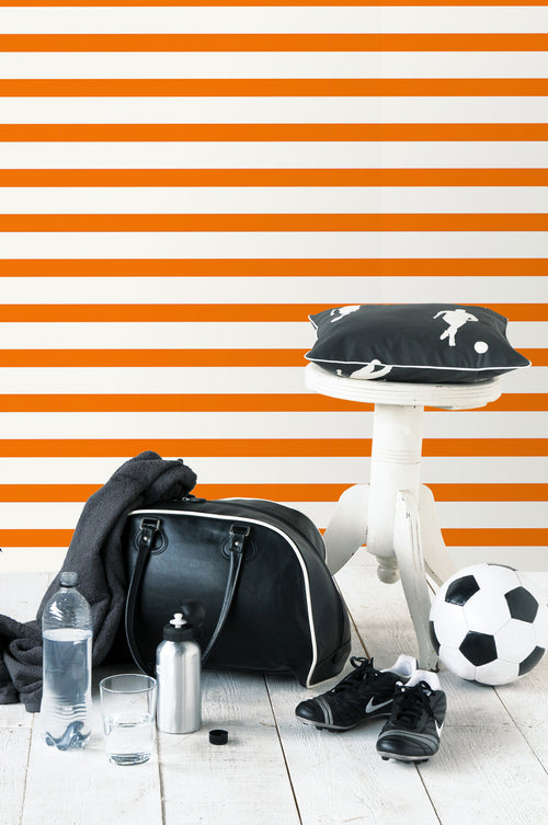 ESTAhome behang strepen oranje en wit - 53 cm x 10.05 m - 115872 - vtwonen shop