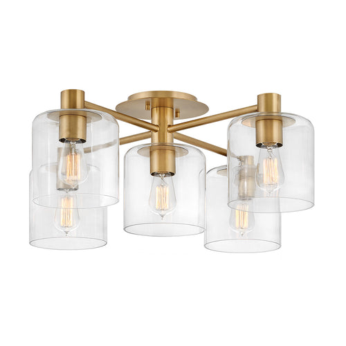 Elstead Hinkley Axel Multi Arm Semi Flush Plafondlamp Heritage Messing