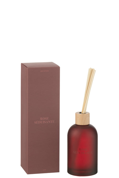 J-Line geurolie + stokjes Accords Essentiels - Rose Seduisante - rood - 250 ml - vtwonen shop
