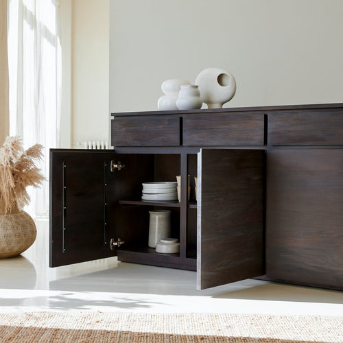 Tikamoon Massief mahoniehouten buffet 150 cm - Bruin