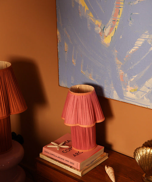 Doing Goods Myra Lamp Fuchsia - Klein 14 x 30 x 36 cm - Zijde/ Viscose