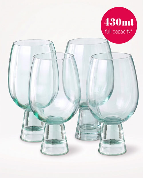 vtwonen - Retro Wijnglazen - Set van 4 - 430ml