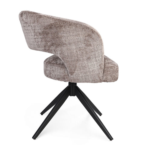Starfurn Eetkamerstoel Demi - Taupe/Zwart - Set van 2