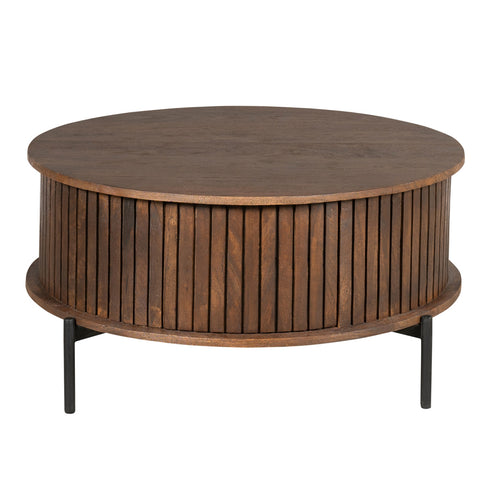 StarFurn Salontafel Madison - Rond Bruin Hout - 80x80x40cm - vtwonen shop